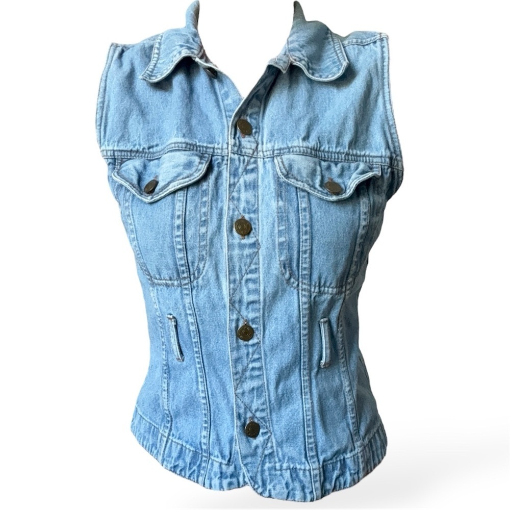Denim Front Pockets Vest